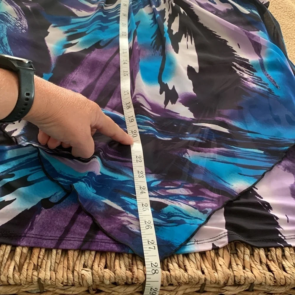 Blue Black Flutter Sleeve Blouse 2X - Picture 12 of 12